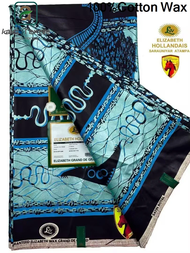 Sewing Batik Fabric - ผ้าพิมพ์ลายแวกซ์แอฟริกันแองการาคุณภาพเยี่ยมใหม่ล่าสุด ผ้าพิมพ์ลายแวกซ์เกรดพรีเมียม เงางาม ผ้าสีทอง นุ่ม สำหรับตัดเย็บ