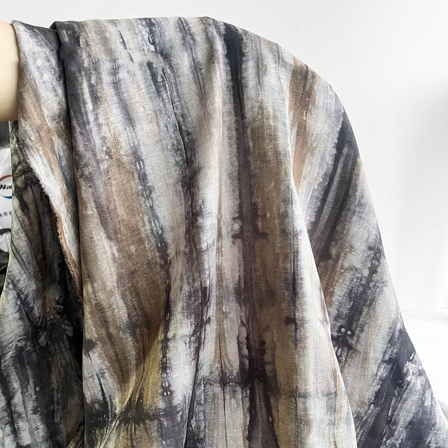 ผ้าโพลีเอสเตอร์ลายไท-ไดสีน้ำตา - Sewing Batik Fabric บทวิจารณ์และราคา