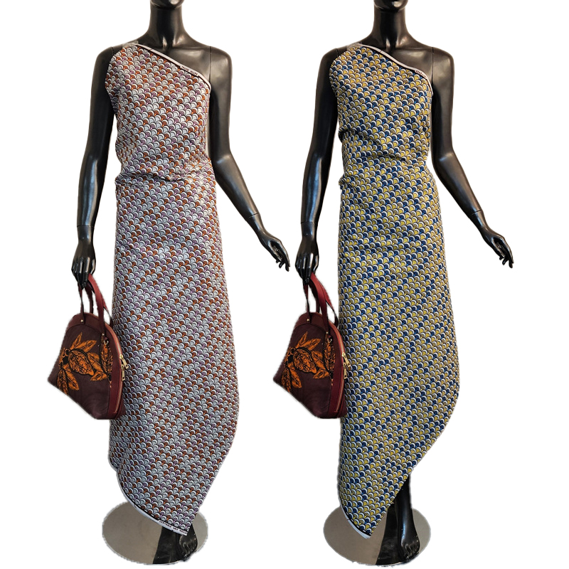 ผ้าฝ้ายแอฟริกันสีน้ำเงินพิมพ์ล - Sewing Batik Fabric บทวิจารณ์และราคา