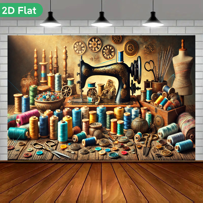 งานศิลปะตกแต่งผนังสไตล์วินเทจเ - Vintage Sewing Textile บทวิจารณ์และราคา